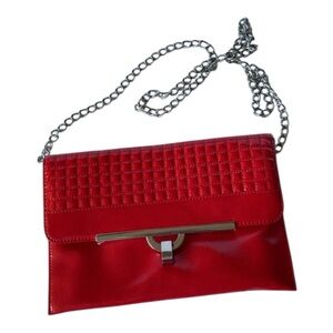 Lodis Red Quilted Clutch